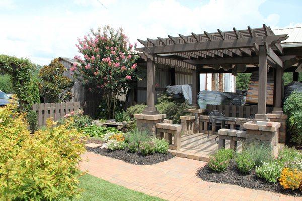 Pergola w/Stone Columns