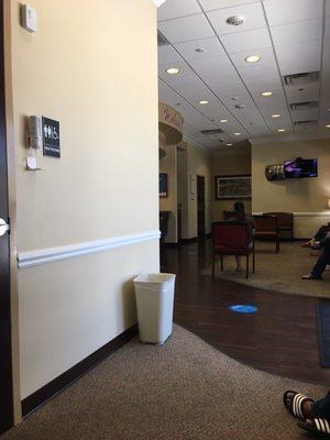 An empty lobby and horrible wait time!!! 2 hours and counting to get tested for coronavirus.