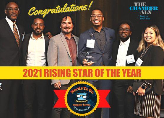 The Results Are In! NerdsToGo - Alexandria was selected as TheChamberALX's Rising Star of The Year at this year's Best in Business Awards.