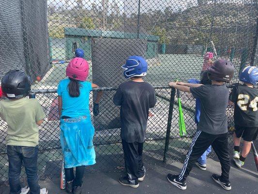 Batting cages at day camp