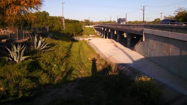 Overlooking the southernmost part of the trail, below mile marker 0, and Rittiman Road.