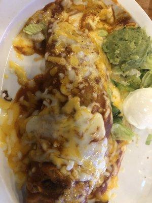 Chiles rellenos with guacamole instead of beans and rice