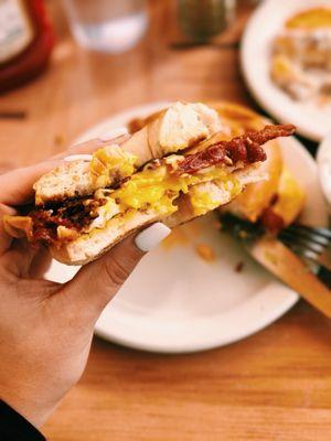 Bacon egg and cheese bagel