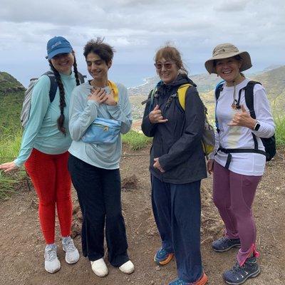 Participants at Nānākuli Lookout at end of Forest Bathing, Hike & Moolelo.