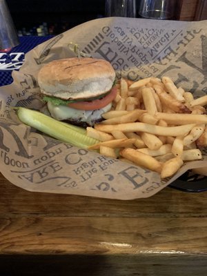 Burger with fries