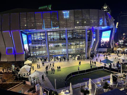 View of arena from deck