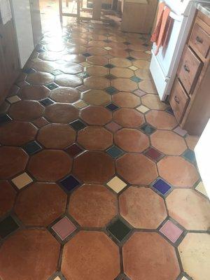 My Saltillo tile kitchen floor!