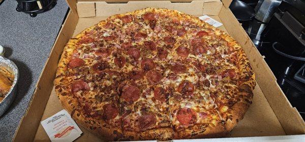 Meat lovers pizza