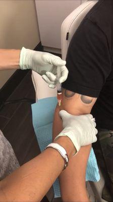 Receiving some much needed PRP for my Lateral Epicondylitis (Tennis Elbow) 5/20/2018