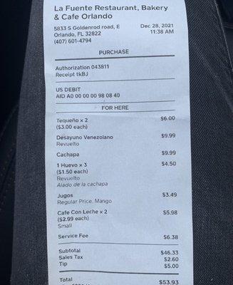 Service fee. Be aware!