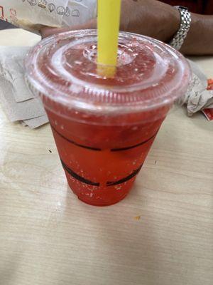 Real Strawberry Sprite with popping boba