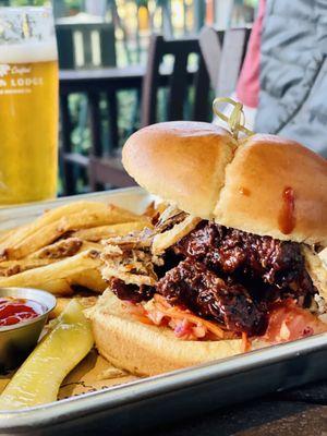 Sticky chicken burger