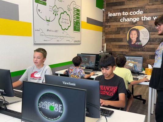 Fun in camps this summer!  2D Game Dev, Python, Minecraft, Roblox, Robotics, 3D print and more!