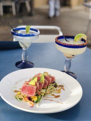 Ahi Tuna Appetizer and Hacienda Rita's