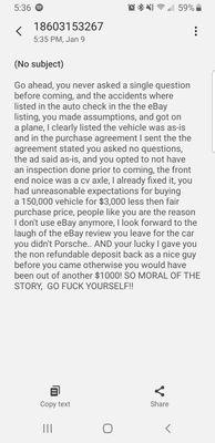 Reply from the owner.