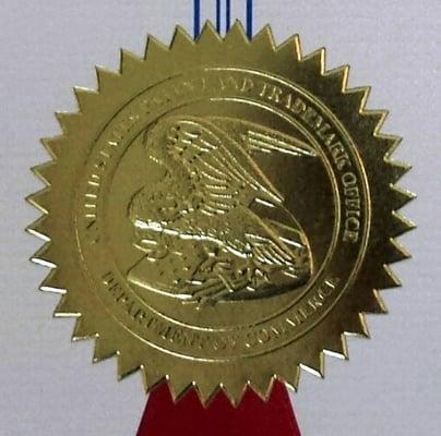 Seal that appears on the cover of an issued US patent.