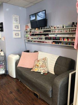 Nails area, there's a lazy boy chair too