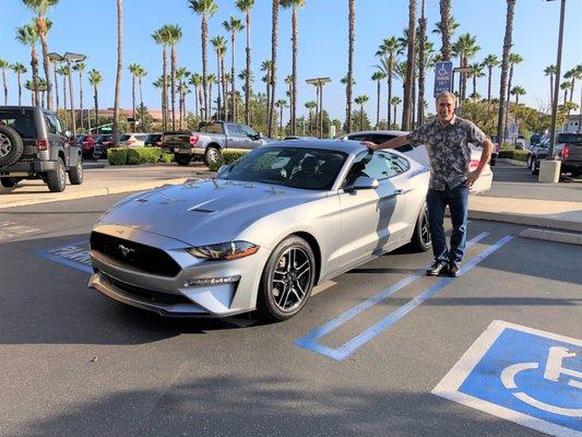 Here I am taking delivery of my 2021 EcoBoost Mustang with a six speed manual transmission. FUN!