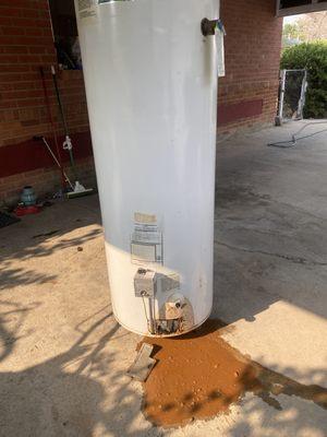 customer was complaining about her water heater leaking