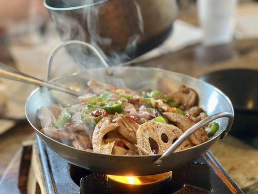 06/24/2023: Griddle cooked lotus roots in seasoned chilis-- my favorite