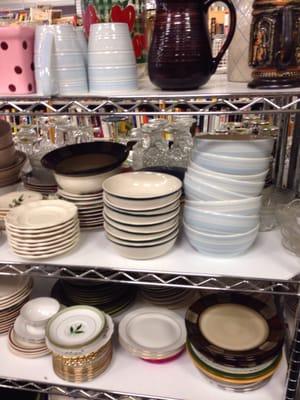 Dishes on dishes.