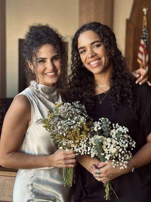 Iman with Maid of Honor. Makeup/Hair by Jessj