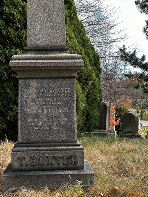 I really wanted to see the tombstone of someone born in the 1600/1700s -- one of the few I found from the 1700s was Timothy Baxter