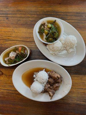 Pork sinigang & pork adobo