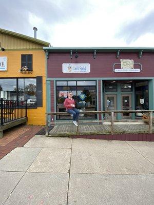 Front entrance with Johnny, Owner.