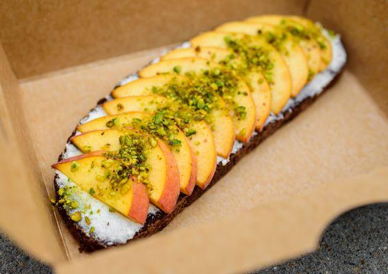 Peach ricotta toast:  light, summery, beautiful!  @NOMTASTICFOODS