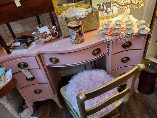 A beautiful pink vanity