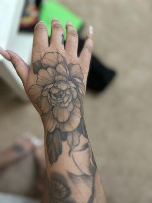 Peony on my hand