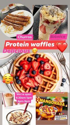 Delicious menu of healthy meal options with no guilt whatsoever love the waffles  homemade everyday.