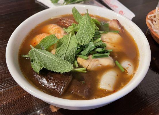 1. Bún Mắm - Fermented fish soup with pork, fish, squid, shrimps, & eggplant.