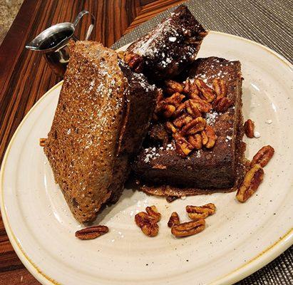 Banana bread french toast for breakfast