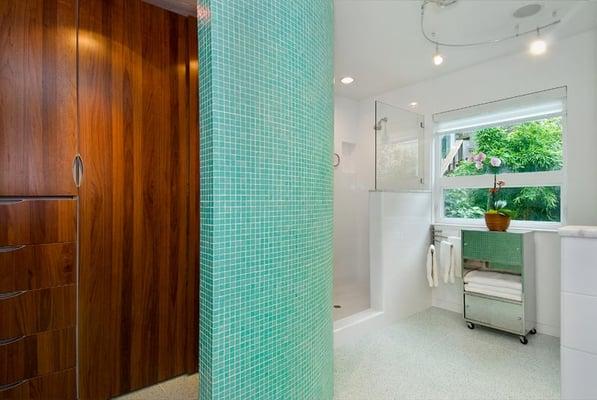 Master bath in a whole house renovation of a San Francisco home.