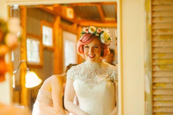 A gorgeous bride who has been styled by SWOFF. Hair, makeup, and hair color!