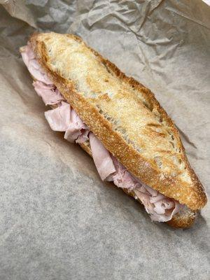 Ham and Cheese Sandwich on a Baguette