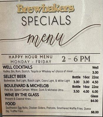 HAPPY HOUR 2p-6p