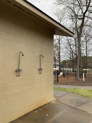 Showers by the lake