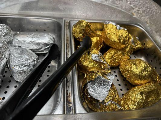 Baked Potato and baked sweet potatoes (gold)