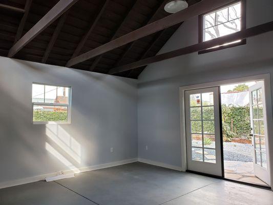 New polished concrete floor, beautiful trim, & finishing touches