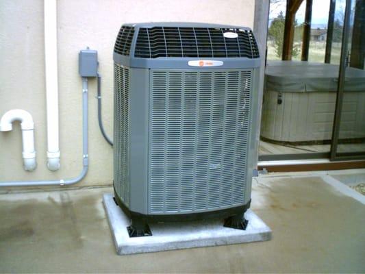 High efficiency heat pump on snow legs.