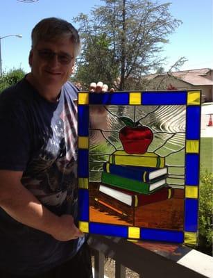 My first window project with counseling advice from Peggy at Gargoyle Stained Glass!