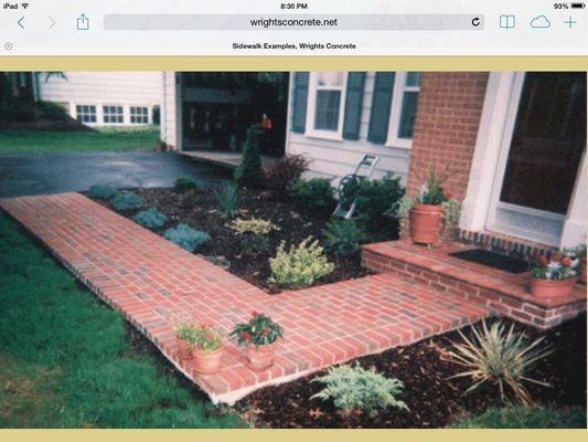 Brick Stoop and sidewalk with concrete base