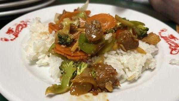 Chicken Soys with Hot Garlic Sauce and Rice