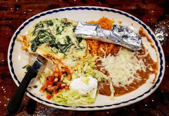 Chicken and Spinach at Casa Azteca