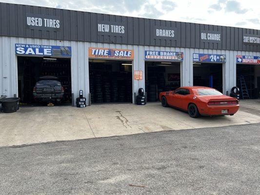 New/Used Tires 
Tire Sale
Free Brake Inspection
Oil Change
State Inspection
Low Price Tires & Auto Greenville,Texas