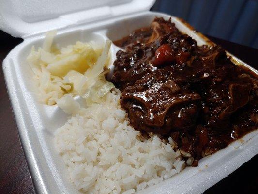 Oxtail, rice, & cabbage