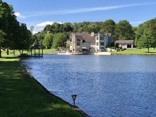 House, lake, and guest gazebo